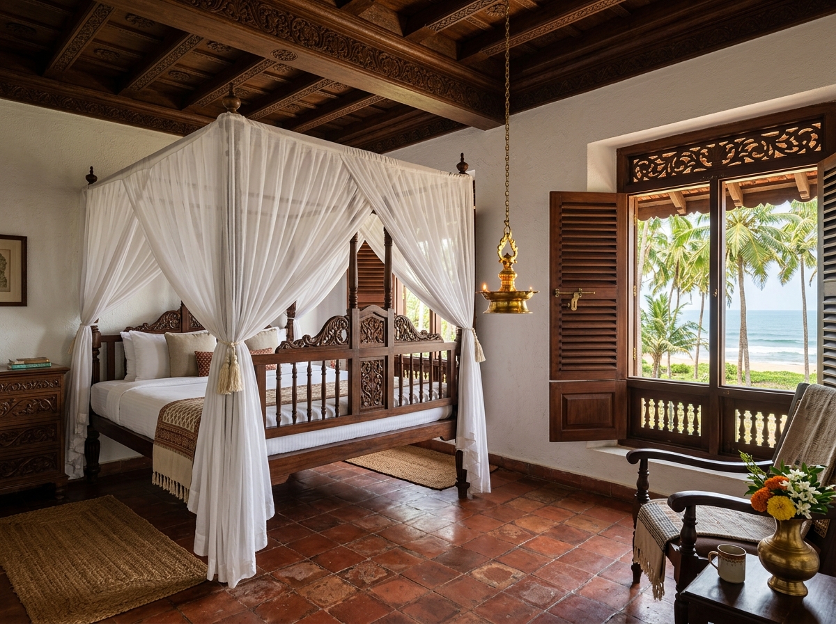 Kerala Heritage Room Four Poster Bed